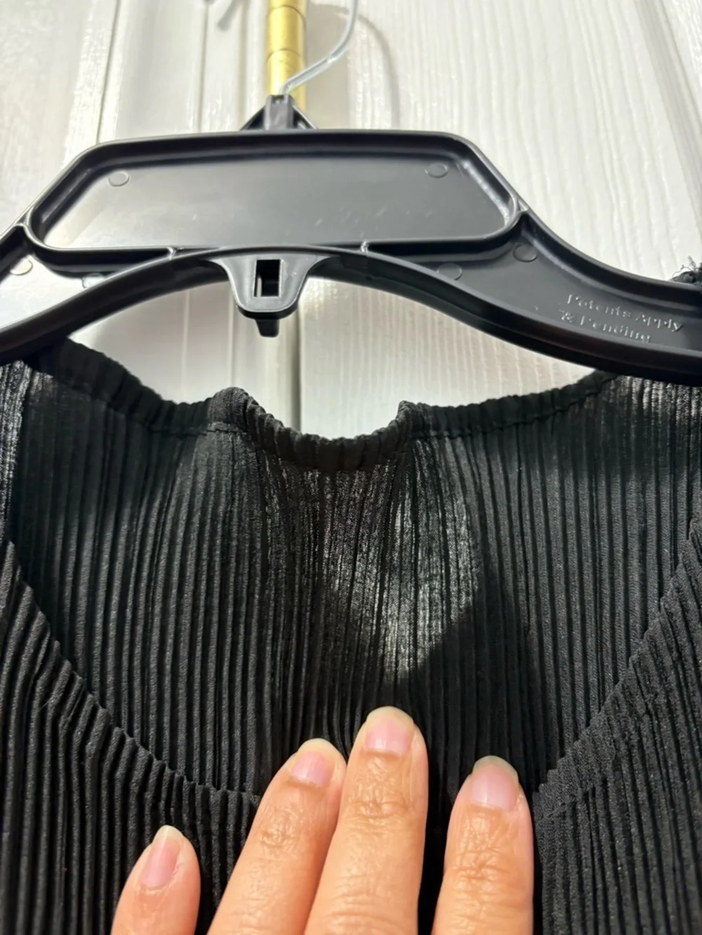Unbranded Isse Miyake Style Black Pleated Cap-Sleeve Dress Abstract Print Dress - Picture 4 of 16